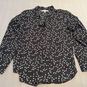 Loft size Small grey and white blouse